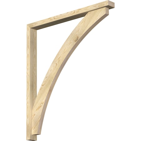 Ekena Millwork Thorton Block Rough Sawn Bracket w/ Offset Brace, Douglas Fir, 4"W x 42"D x 48"H BKT0402X42X48THR05RDF